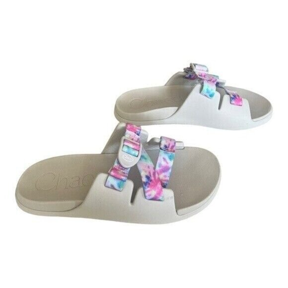CHACO Chillos Sport Kids Light Tie Dye Slip On Sandal Slides NEW - Picture 7 of 7